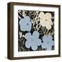 Flowers, 1965 (3 blue, 1 ivory)-Andy Warhol-Framed Art Print