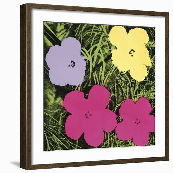 Flowers, 1970 (1 purple, 1 yellow, 2 pink)-Andy Warhol-Framed Art Print