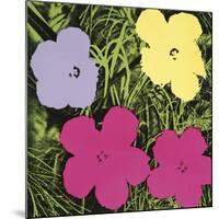 Flowers, 1970 (1 purple, 1 yellow, 2 pink)-Andy Warhol-Mounted Art Print