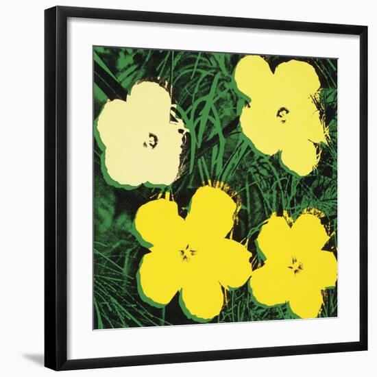 Flowers, 1970 (4 yellow)-Andy Warhol-Framed Art Print