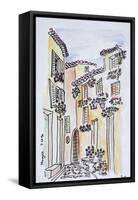 Flowers adorn the village of Mougins, Provence, south of France-Richard Lawrence-Framed Stretched Canvas