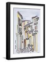 Flowers adorn the village of Mougins, Provence, south of France-Richard Lawrence-Framed Photographic Print