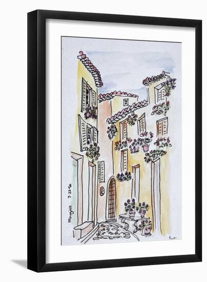 Flowers adorn the village of Mougins, Provence, south of France-Richard Lawrence-Framed Photographic Print