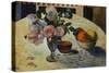 Flowers and a Bowl of Fruit on a Table-Paul Gauguin-Stretched Canvas