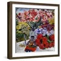 Flowers and a Doll, 1916-Mikhail Nikolayevich Yakovlev-Framed Giclee Print