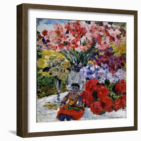 Flowers and a Doll, 1916-Mikhail Nikolayevich Yakovlev-Framed Giclee Print