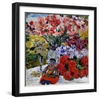 Flowers and a Doll, 1916-Mikhail Nikolayevich Yakovlev-Framed Giclee Print