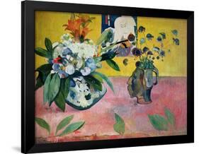 Flowers and a Japanese Print, 1889-Paul Gauguin-Framed Giclee Print