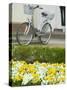 Flowers and Bicycle, Warnemunde, Germany-Russell Young-Stretched Canvas