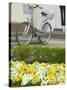 Flowers and Bicycle, Warnemunde, Germany-Russell Young-Stretched Canvas