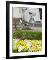 Flowers and Bicycle, Warnemunde, Germany-Russell Young-Framed Photographic Print