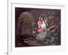 Flowers and Birds in a Cave-Abraham Mignon-Framed Giclee Print