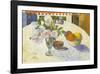 Flowers And Bowl-Paul Gauguin-Framed Art Print