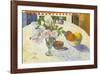 Flowers And Bowl-Paul Gauguin-Framed Art Print