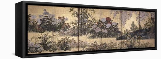 Flowers and Butterflies-Tawaraya Sotatsu-Framed Stretched Canvas