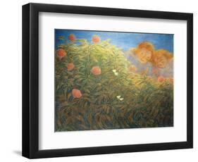 Flowers and Butterflies-Gaetano Previati-Framed Giclee Print