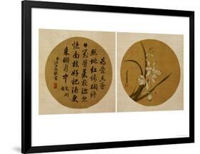 Flowers and Calligraphy (18th Century)-Zhang Weibang-Framed Giclee Print