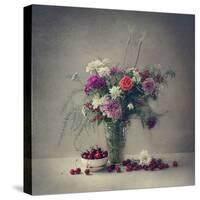 Flowers and cherries-Dimitar Lazarov --Stretched Canvas