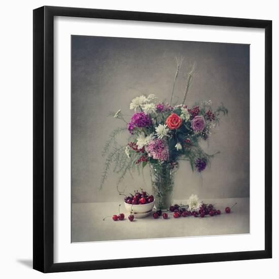 Flowers and cherries-Dimitar Lazarov --Framed Photographic Print