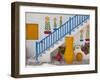 Flowers and Colorful Pots, Chora, Mykonos, Greece-Adam Jones-Framed Photographic Print