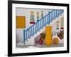 Flowers and Colorful Pots, Chora, Mykonos, Greece-Adam Jones-Framed Photographic Print