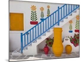 Flowers and Colorful Pots, Chora, Mykonos, Greece-Adam Jones-Mounted Photographic Print