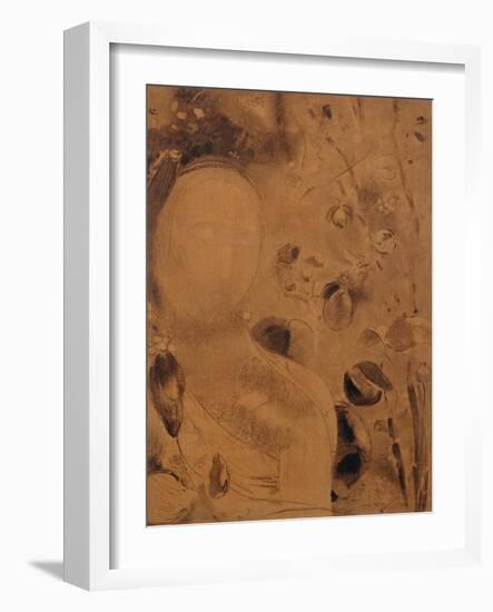 Flowers and Face-Odilon Redon-Framed Giclee Print