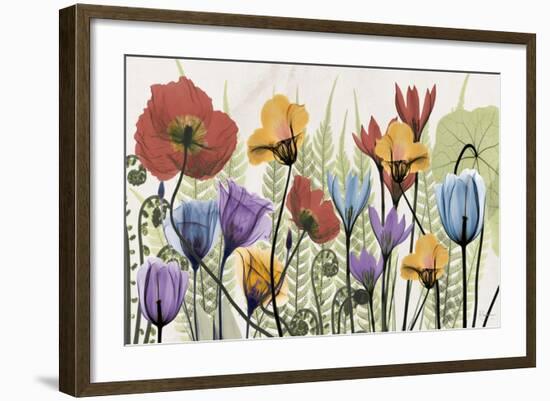 Flowers And Ferns Scape-Albert Koetsier-Framed Art Print