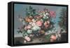 Flowers and Fruit, 17Th Century-Jean-Baptiste Monnoyer-Framed Stretched Canvas