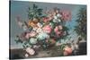 Flowers and Fruit, 17Th Century-Jean-Baptiste Monnoyer-Stretched Canvas