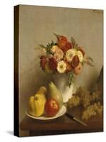 Flowers and Fruit, 1865-Henri Fantin-Latour-Stretched Canvas