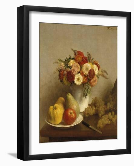 Flowers and Fruit, 1865-Henri Fantin-Latour-Framed Giclee Print