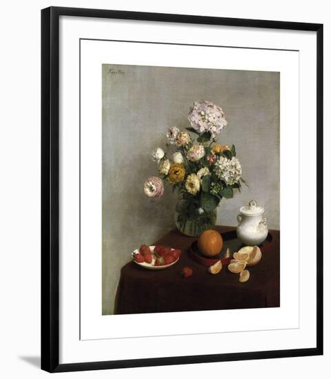 Flowers and Fruit, 1866-Henri Fantin-Latour-Framed Premium Giclee Print