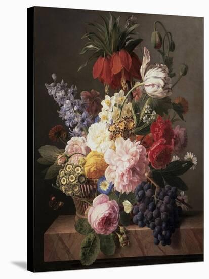 Flowers and Fruit, c.1827-Jan Frans van Dael-Stretched Canvas