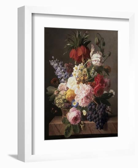Flowers and Fruit, c.1827-Jan Frans van Dael-Framed Giclee Print