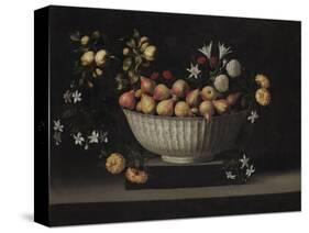 Flowers and Fruit in a China Bowl, C.1645-Juan De Zurbaran-Stretched Canvas