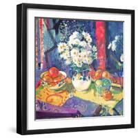 Flowers and Fruit in a Green Bowl, 1997-Peter Graham-Framed Giclee Print