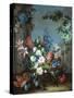 Flowers and Fruit (Oil on Canvas)-Jean-Baptiste Monnoyer-Stretched Canvas