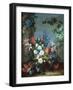 Flowers and Fruit (Oil on Canvas)-Jean-Baptiste Monnoyer-Framed Giclee Print