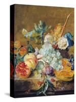 Flowers and Fruit-Jan van Huysum-Stretched Canvas