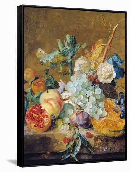 Flowers and Fruit-Jan van Huysum-Framed Stretched Canvas