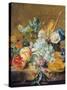 Flowers and Fruit-Jan van Huysum-Stretched Canvas