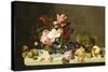 Flowers and Fruit-Severin Roesen-Stretched Canvas