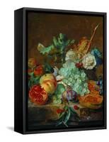 Flowers and fruit-Jan van Huysum-Framed Stretched Canvas