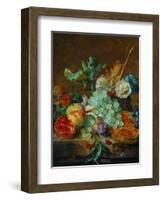 Flowers and fruit-Jan van Huysum-Framed Giclee Print