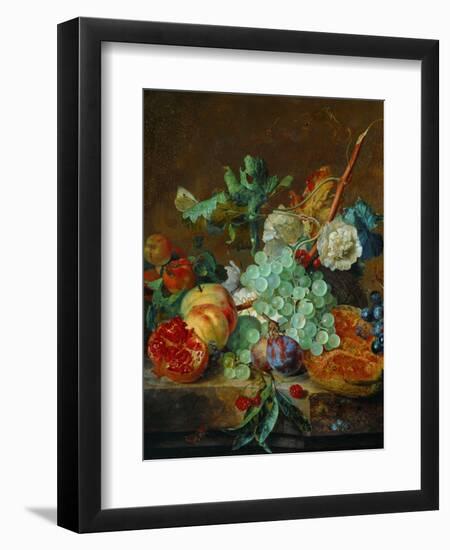 Flowers and fruit-Jan van Huysum-Framed Giclee Print