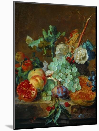 Flowers and fruit-Jan van Huysum-Mounted Giclee Print