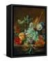 Flowers and fruit-Jan van Huysum-Framed Stretched Canvas