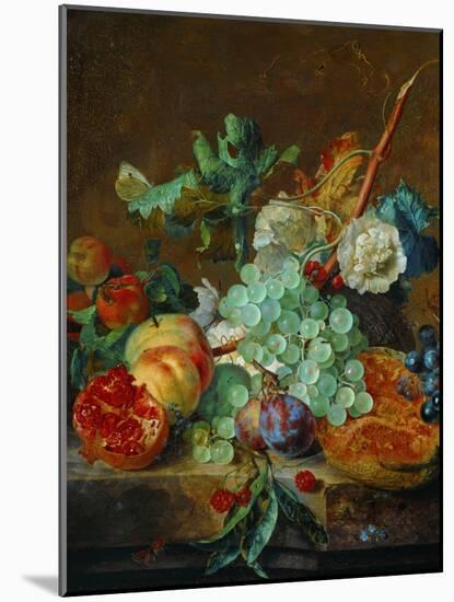 Flowers and fruit-Jan van Huysum-Mounted Giclee Print