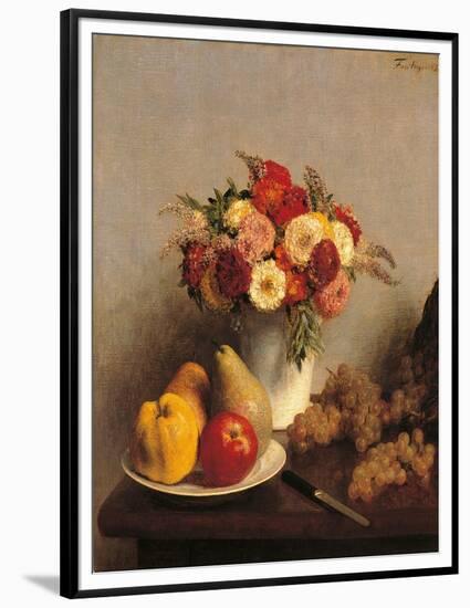 Flowers and Fruit-Henri Fantin-Latour-Framed Premium Giclee Print